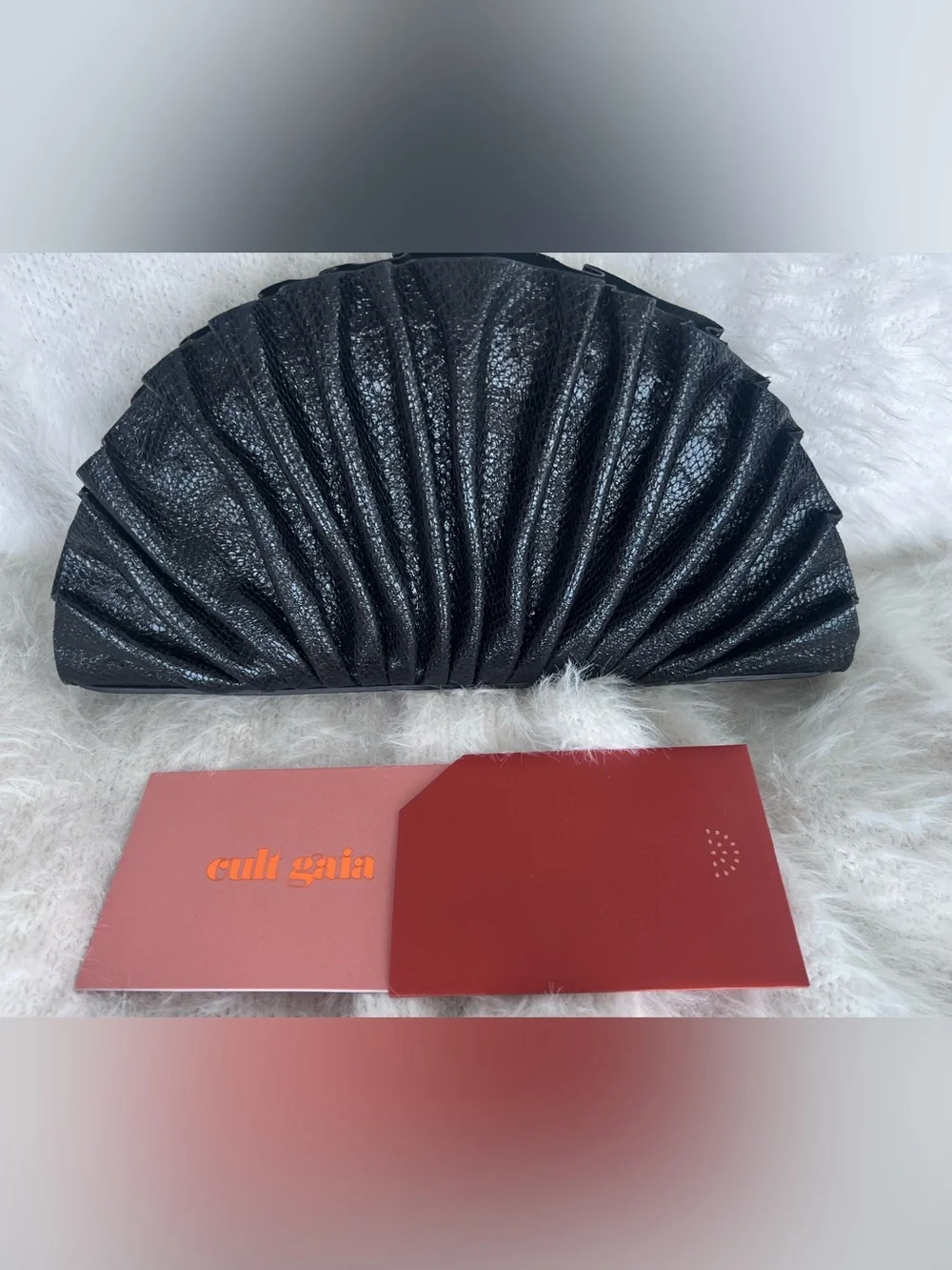 CULT GAIA Nala Mini Clutch Snake Embossed Calf Leather